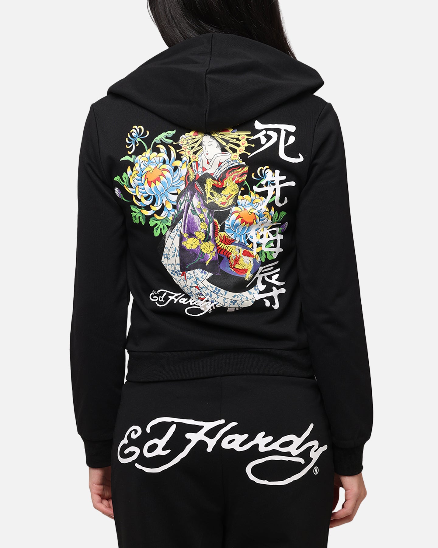 Ed Hardy Women's Flora Zip Hoodie Black | Culture Kings NZ