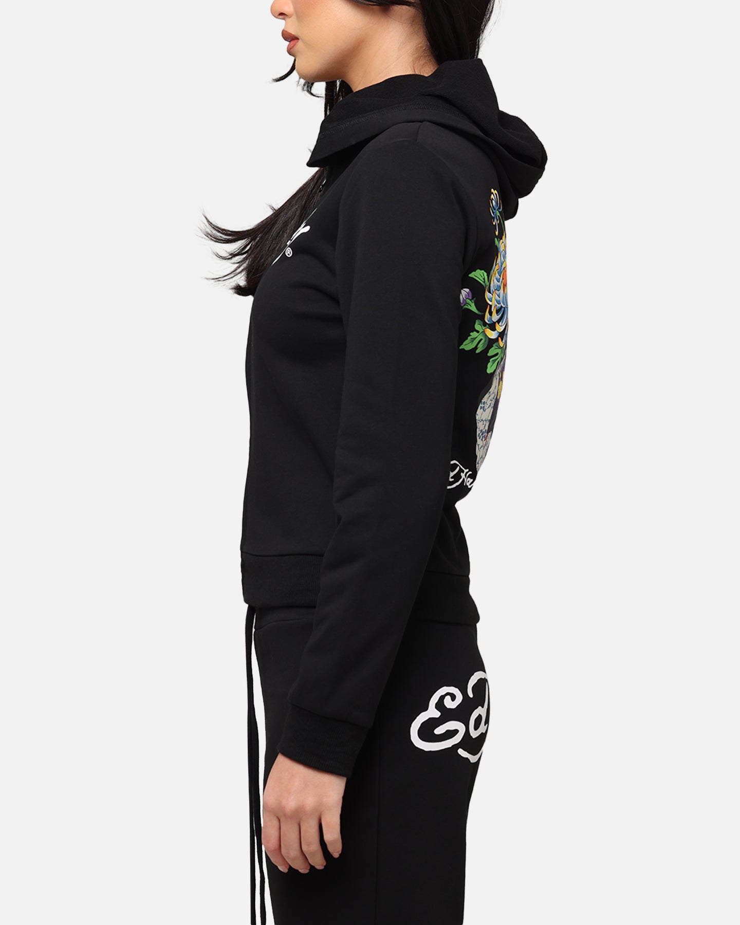Ed Hardy Women's Flora Zip Hoodie Black | Culture Kings NZ