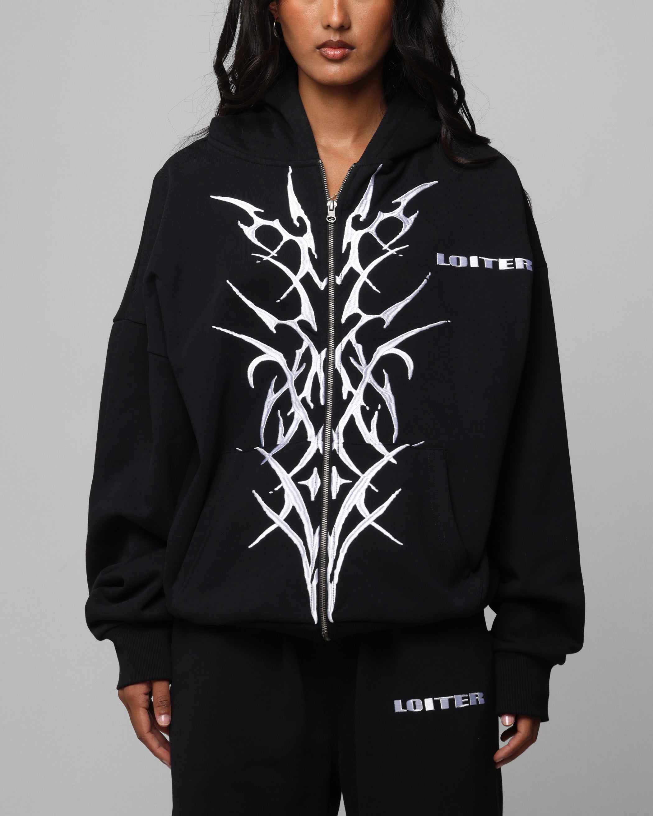 Loiter Blood Born Zip Hoodie Black | Culture Kings NZ