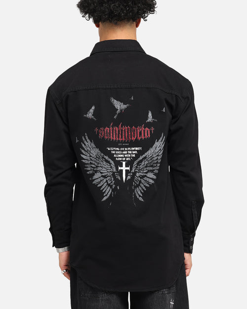 Saint Morta Amorafti Long Sleeve Denim Shirt Black Shadow