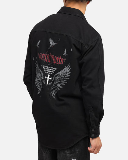 Saint Morta Amorafti Long Sleeve Denim Shirt Black Shadow