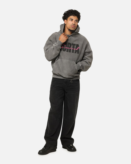 Saint Morta Flux Boxy Hoodie Washed Charcoal