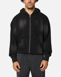 Saint Morta Gothic Zip Hoodie Sunfade Black