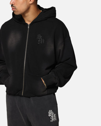 Saint Morta Gothic Zip Hoodie Sunfade Black