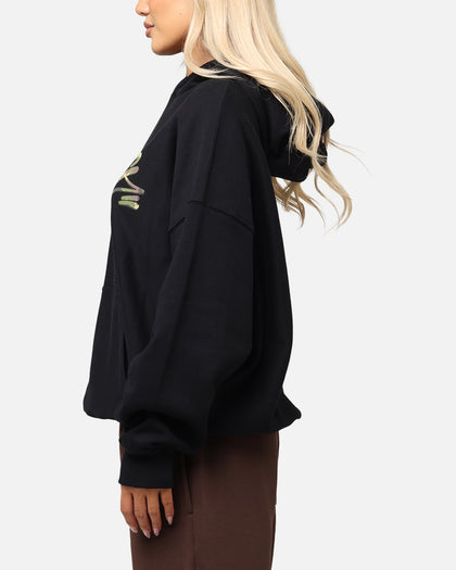 Carre Camo Script Hoodie Black