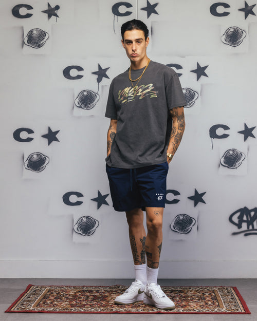 Carre Camo Script T-Shirt Black Wash