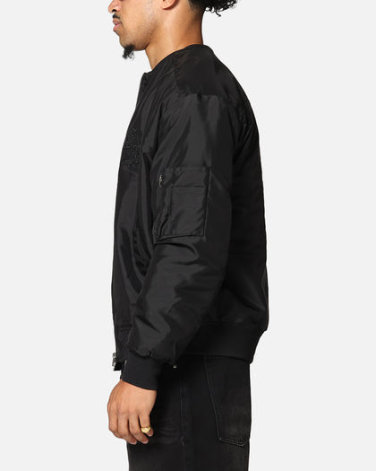 Saint Morta Gothic Nylon Bomber Jacket Black