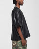 Loiter Vegan Leather Football Top Black