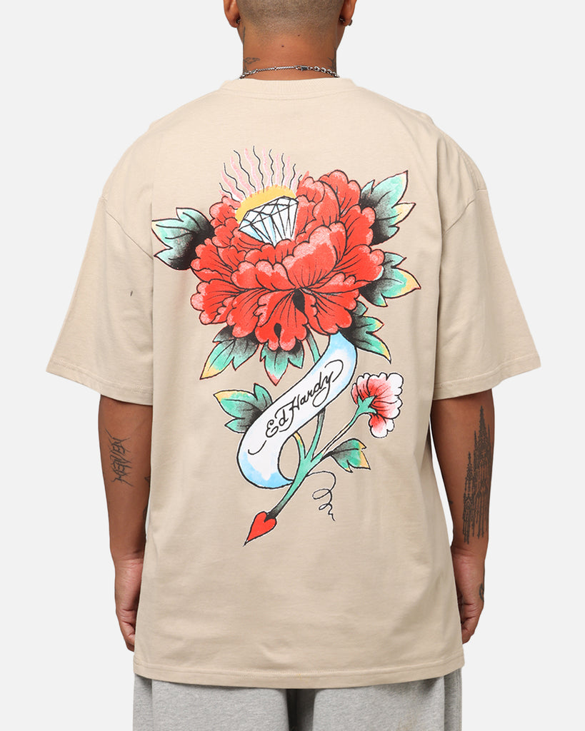 Ed Hardy Flourish Script T-Shirt Stone | Culture Kings NZ