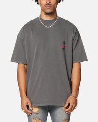 Saint Morta St Valentine Mock Neck T-Shirt Washed Charcoal