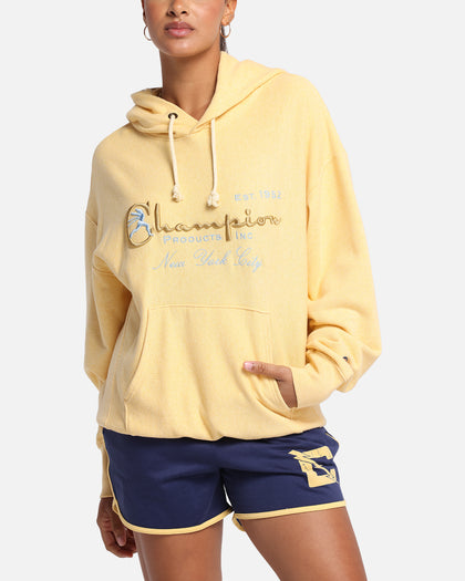 Champion Vintage Logo Sweatshirt Hoodie Yellow