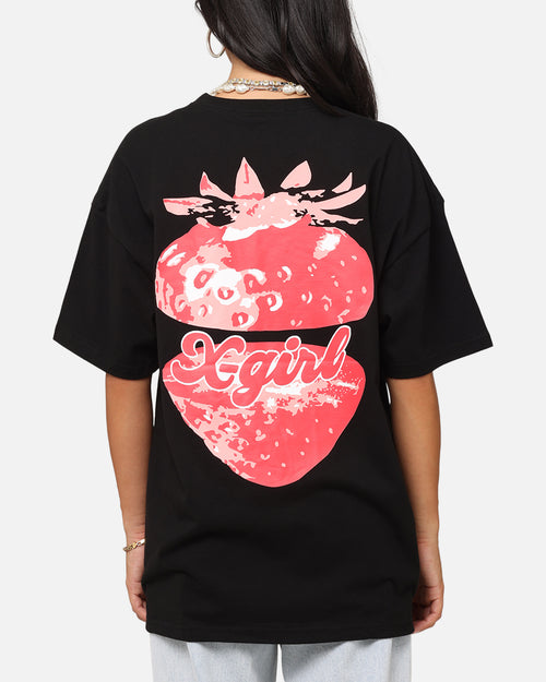 X-Girl Women's Strawberry Relaxed T-Shirt Black