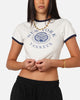 Majestic Athletic Women's New York Yankees Crest Baby T-Shirt Vintage White