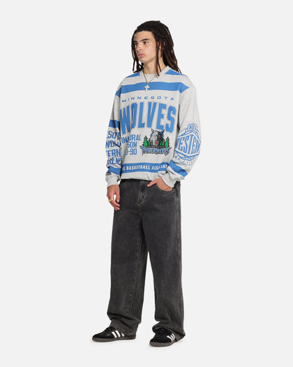 Mitchell & Ness Minnesota Timberwolves Letterform Crewneck Grey Marle/Official Team Color