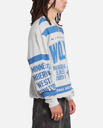 Mitchell & Ness Minnesota Timberwolves Letterform Crewneck Grey Marle/Official Team Color