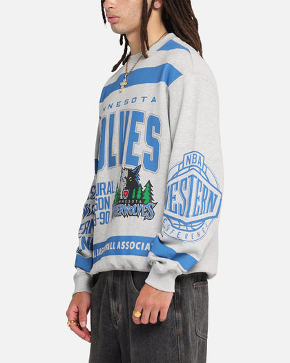 Mitchell & Ness Minnesota Timberwolves Letterform Crewneck Grey Marle/Official Team Color