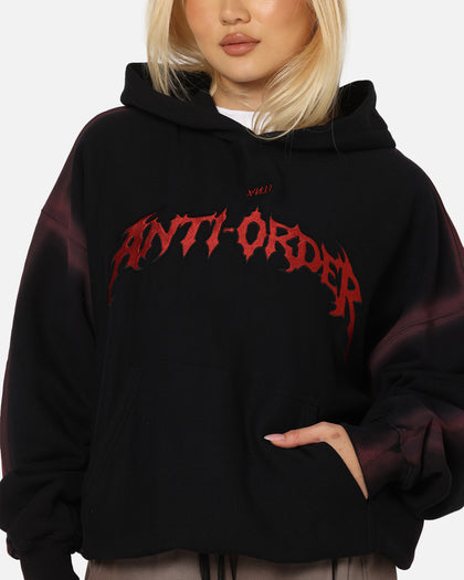 The Anti Order Mosh Boxy Hoodie Sunfade Black/Red