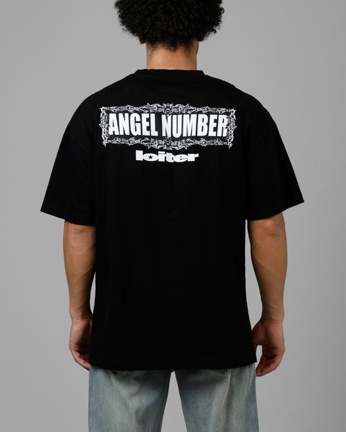 Loiter Angel Number Vintage T-Shirt Black