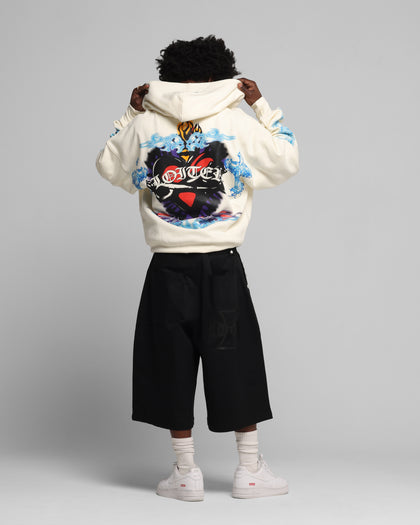 Loiter Hearts Zip Hoodie Off White