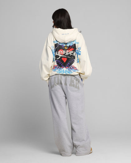 Loiter Hearts Zip Hoodie Off White