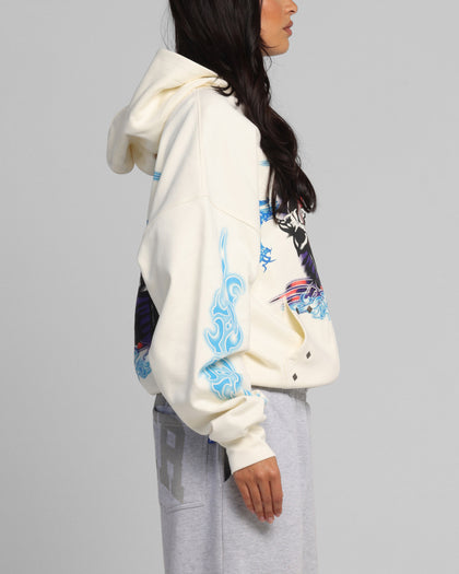 Loiter Hearts Zip Hoodie Off White