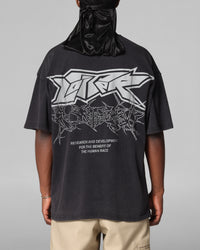 Loiter Runway T-Shirt Black Acidwash