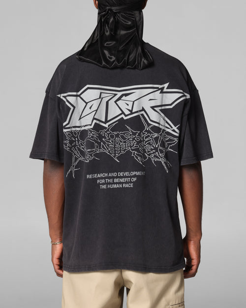 Loiter Runway T-Shirt Black Acidwash
