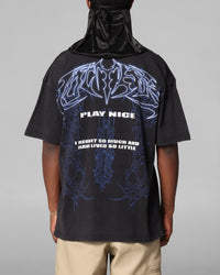 Loiter Dog Pound Vintage T-Shirt Black Acidwash