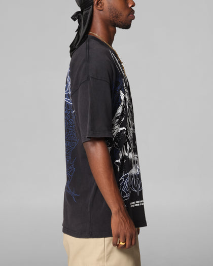 Loiter Dog Pound Vintage T-Shirt Black Acidwash