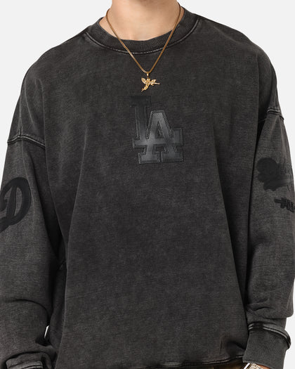 Pro Standard Los Angeles Dodgers 'Wash Vanguard' Fleece Crewneck Washed Black