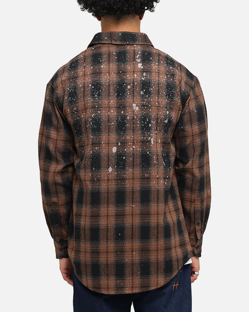 Saint Morta Spray Long Sleeve Flannel Shirt Brown