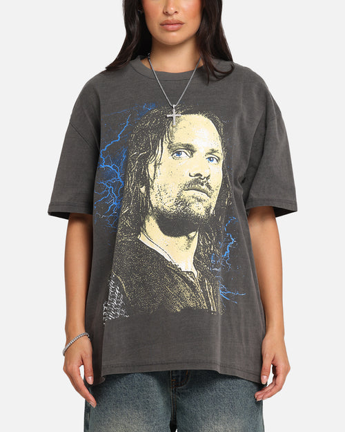 American Thrift X The Lord Of The Ring Aragorn Heavy T-Shirt Black Wash