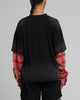 Loiter Layered Flannel T-Shirt Black/Red