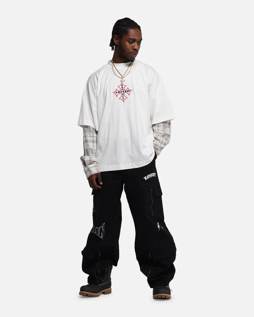 Loiter Layered Flannel T-Shirt Cream