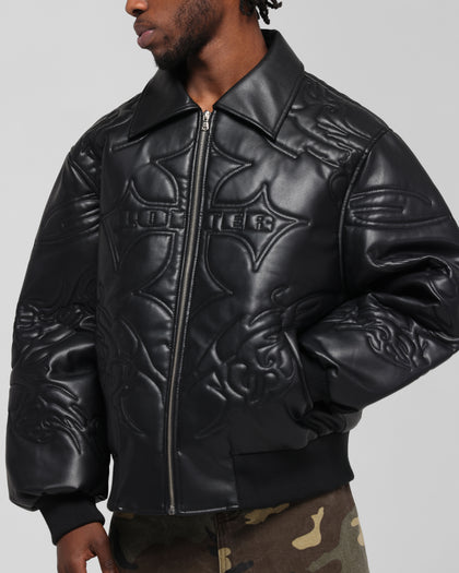 Loiter Fury Vegan Leather Jacket Washed Black