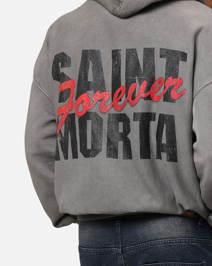 Saint Morta Forever Boxy Hoodie Washed Charcoal