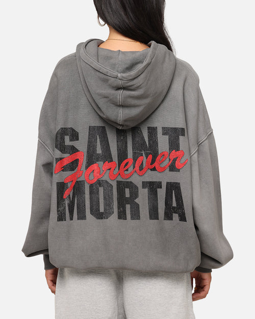 Saint Morta Forever Boxy Hoodie Washed Charcoal