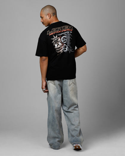 Loiter Summer Motocross Vintage T-Shirt Black
