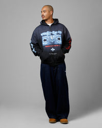Loiter Void Zip Up Hoodie Washed Black