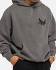 Saint Morta Black Doves Boxy Hoodie Washed Charcoal