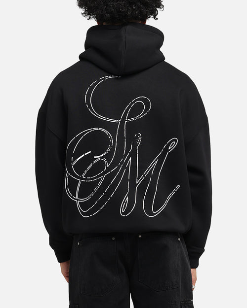 Saint Morta Cursive Boxy Hoodie Black