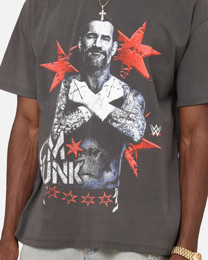 Culture Kings X WWE CM Punk Heavy T-Shirt Black Wash