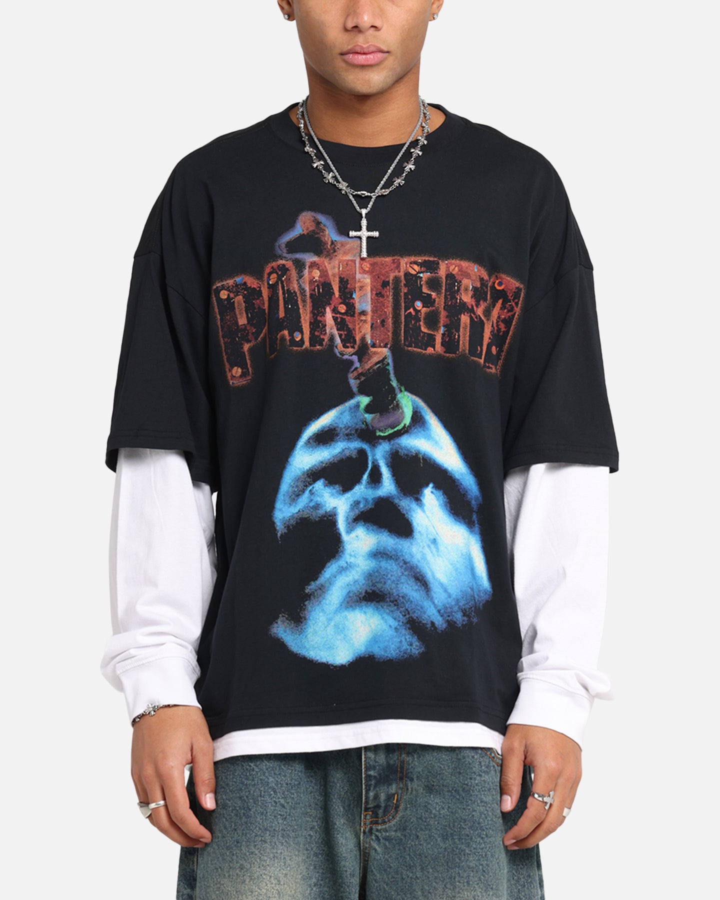 Pantera Pantera Layered Long Sleeve T-Shirt Black Wash | Culture