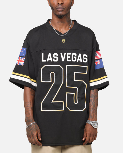 Bleacher Athletic NRL 2025 Las Vegas Round Grid Iron T-Shirt Black