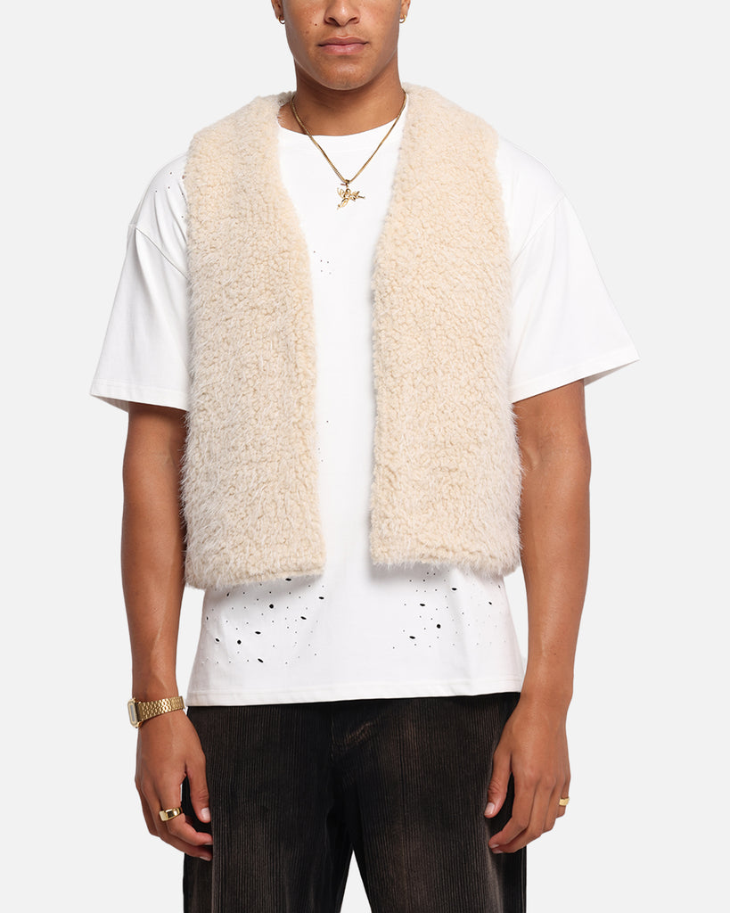 トップス esmok side ribbon fur vest beige XXIII Fur Vest Cream | Culture Kings NZ