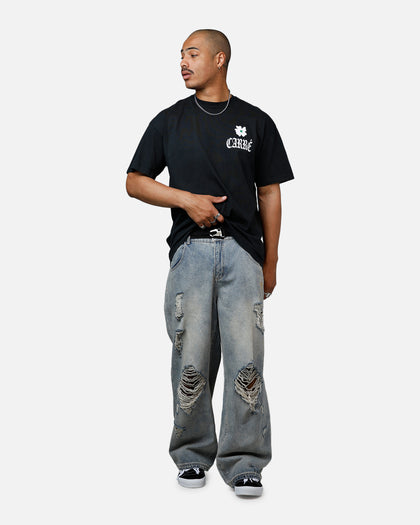 Carre Eternal Garden Heavyweight T-Shirt Black Acidwash