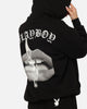 Playboy Gothic Mono Lips Hoodie Black