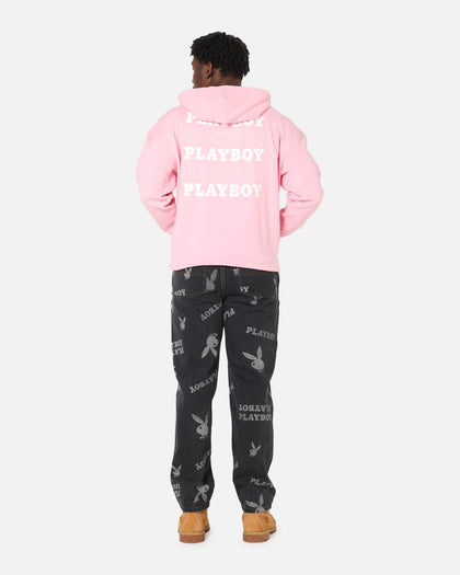 Playboy Stack Washed Hoodie Washed Pink