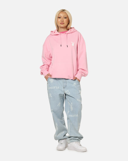 Playboy Stack Washed Hoodie Washed Pink
