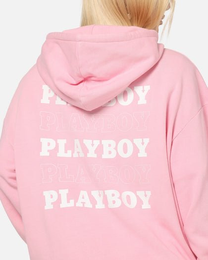 Playboy Stack Washed Hoodie Washed Pink
